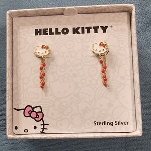 Hello Kitty gold plated over sterling, dangling earrings NIB *Price is firm*